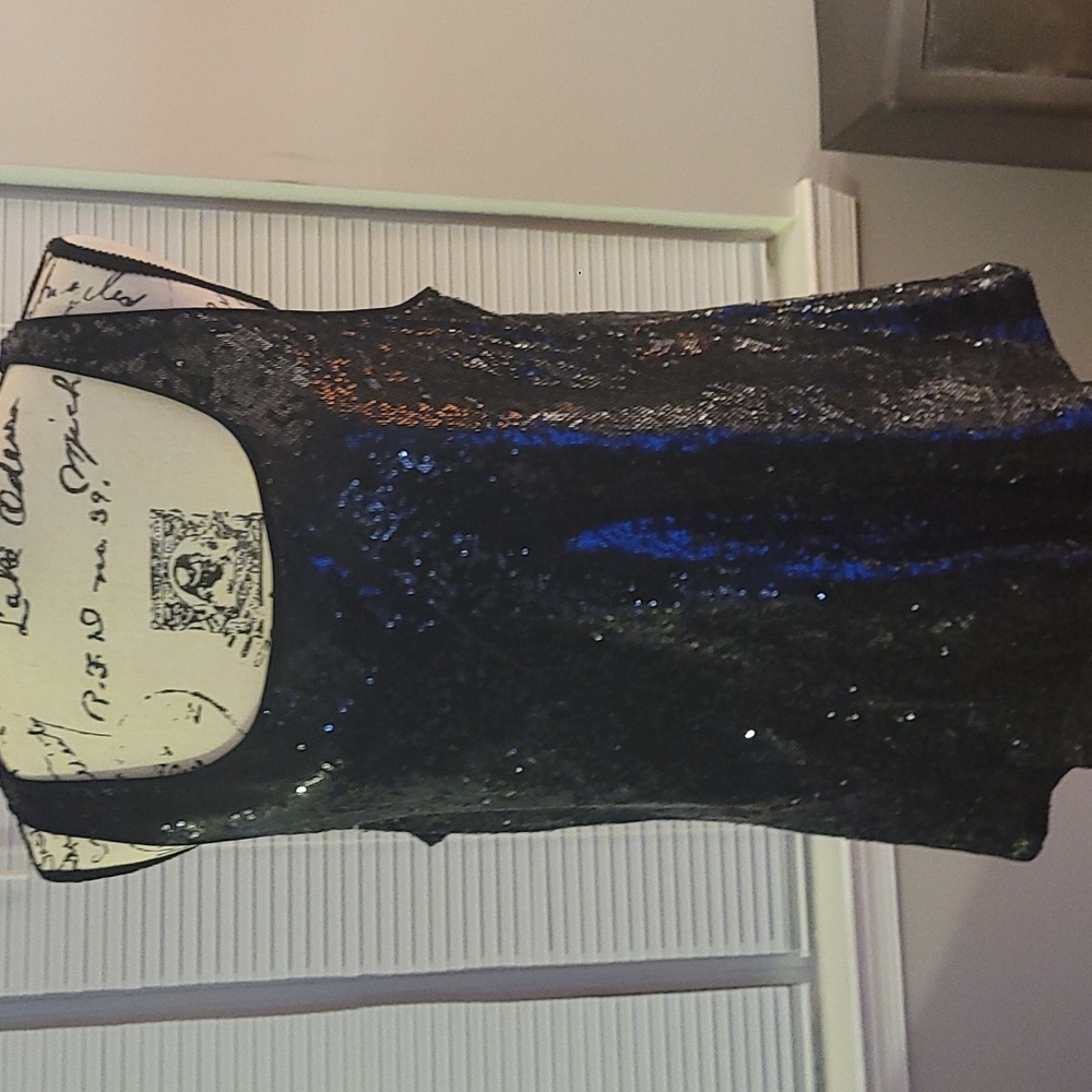 Lafayette 148 NY Black Sequin Sleeveless Blouse